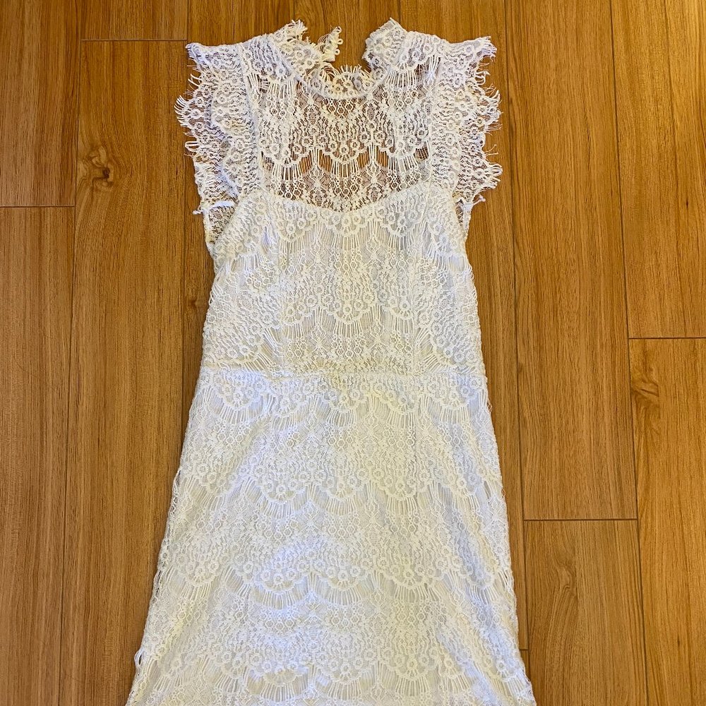 Free People White lace bodycon dress